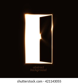 Vector illustration abstract background with a mysterious door