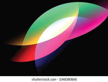 Vector illustration of abstract background neon light curved lines