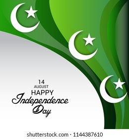 Vector illustration of Abstract Background for Pakistan Independence Day, 14th of August.