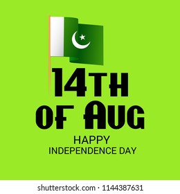 Vector illustration of Abstract Background for Pakistan Independence Day, 14th of August.