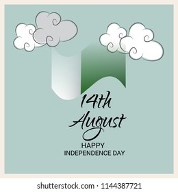 Vector illustration of Abstract Background for Pakistan Independence Day, 14th of August.