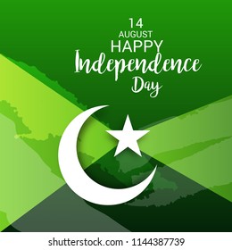 Vector illustration of Abstract Background for Pakistan Independence Day, 14th of August.