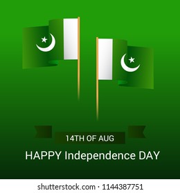Vector illustration of Abstract Background for Pakistan Independence Day, 14th of August.