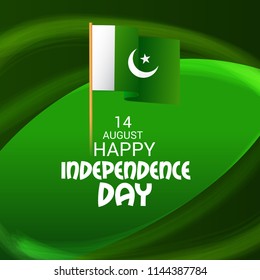 Vector illustration of Abstract Background for Pakistan Independence Day, 14th of August.
