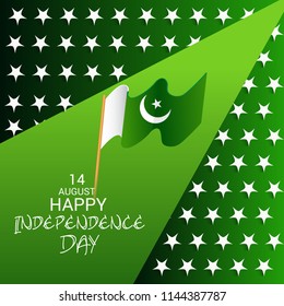 Vector illustration of Abstract Background for Pakistan Independence Day, 14th of August.