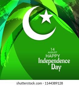 Vector illustration of Abstract Background for Pakistan Independence Day, 14th of August.