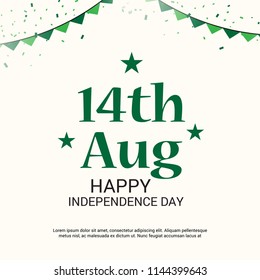 Vector illustration of Abstract Background for Pakistan Independence Day, 14th of August.