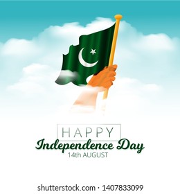 Vector illustration of Abstract Background for Pakistan Independence Day, 14th of August.