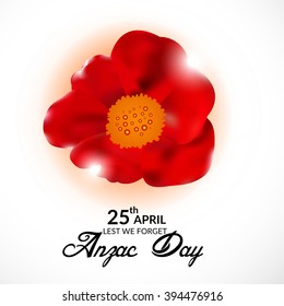 Vector illustration of a Abstract background with poppies and text Lest we forget.