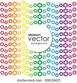 vector illustration / abstract background / rainbow color gear