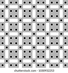 vector illustration abstract background seamless image of black circles, gray squares and white rectangles.