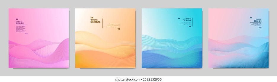 Vector illustration. Abstract background with smooth wavy gradient shapes. Minimalist design for web banners, social media templates. Soft color futuristic concept. Blurred liquid waves