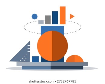 vector illustration of an abstract background with spheres, Productivity Editorial Abstract Background