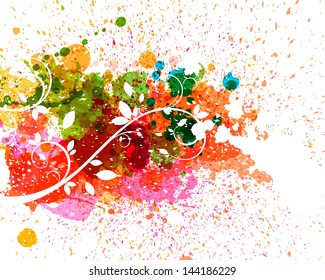 Vector Illustration of an Abstract Background with Splashes