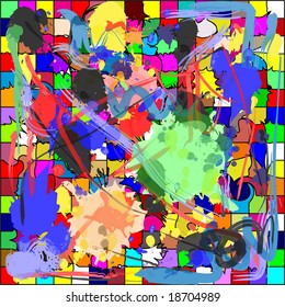 Vector Illustration of an abstract background with splashes of color