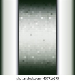 Vector illustration of Abstract background. Squares and silver ribbons
