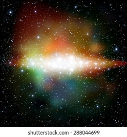 Vector illustration abstract background with stars nebula and galaxy