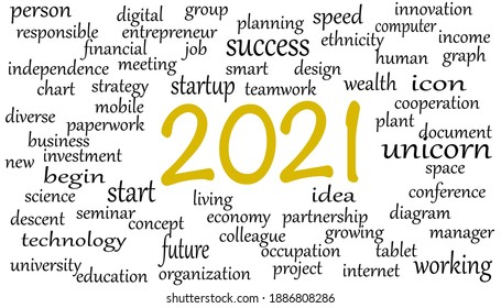 Vector illustration abstract background. Starting a new business in 2021. Business and goals to be successful in business.