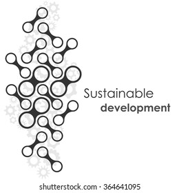 vector illustration / abstract background /sustainable development lettering