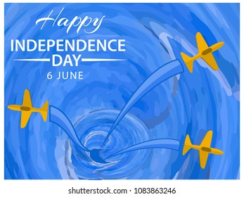 Vector illustration abstract background Sweden Independence Day of June 6. Designs for posters, backgrounds, cards, banners, stickers, etc