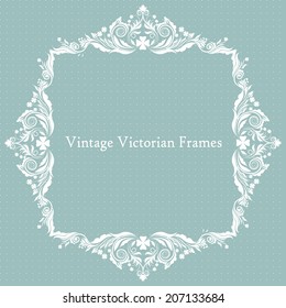 Vector illustration of an abstract background in tender colors with polka dot background and ornamental lines, in Victorian style