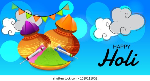 Vector illustration of a Abstract Background for Traditional Indian Festival  Holi Celebration.