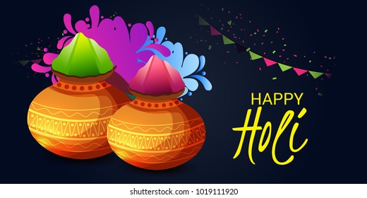Vector illustration of a Abstract Background for Traditional Indian Festival  Holi Celebration.