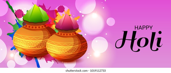 Vector illustration of a Abstract Background for Traditional Indian Festival  Holi Celebration.