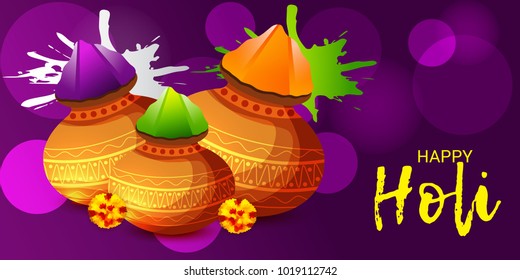 Vector illustration of a Abstract Background for Traditional Indian Festival  Holi Celebration.