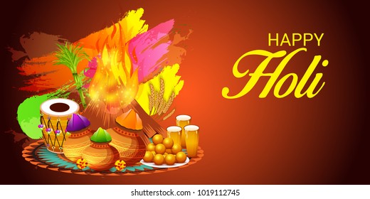 Vector illustration of a Abstract Background for Traditional Indian Festival  Holi Celebration.