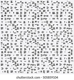 vector illustration of the abstract background with Ugaritic cuneiform. Monochrome vector