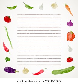 Vector Illustration of an Abstract Background with Vegetables
