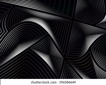Vector illustration. Abstract background. Volumetric concentric figures of arbitrary shape. Different colors.