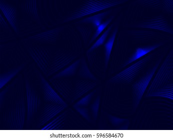 Vector illustration. Abstract background. Volumetric figures of arbitrary shape on a blue background. Different colors.