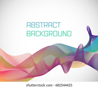 Vector illustration, abstract background with wavy gradient lines.