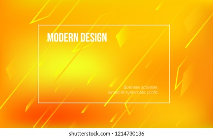 Vector illustration abstract background of yellow and orange color. modern graphic design with wave elements of creative fluid forms. frame for text Modern Art graphics. 