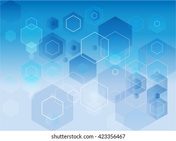 Vector illustration abstract background for your design hexagon,polygon shapes blue