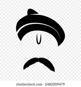 Vector illustration of abstract Bal Gangadhar Tilak portrait on transparent background