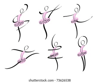 vector illustration of abstract ballet dancers