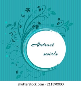 Vector illustration of Abstract banner with curls of blue color