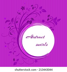 Vector illustration of Abstract banner with curls of purple color