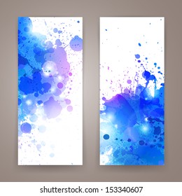 Vector Illustration of Abstract Banners with Blots