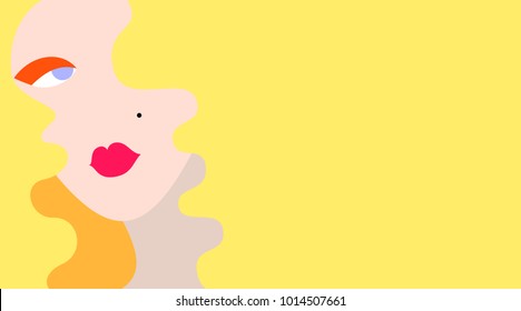 Vector illustration of abstract beautiful blonde woman