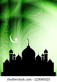 Vector illustration of abstract beautiful eid background with mosque.
