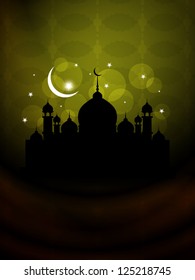 Vector illustration of abstract beautiful eid background with mosque.