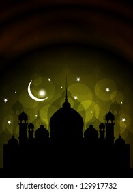 Vector illustration of abstract beautiful eid background with mosque.