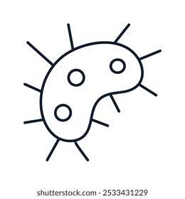 Ilustración vectorial de células biológicas abstractas en estilo lineal. Elemento símbolo de ciencia natural, descubrimiento e investigación