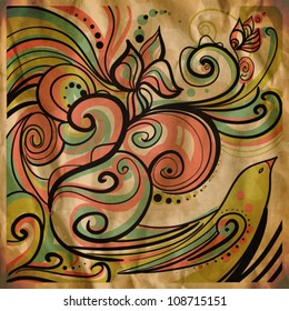 vector illustration of abstract bird. vintage style. eps10