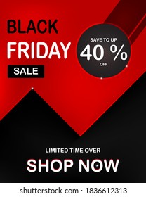 
Ilustración vectorial del cartel abstracto de venta del viernes negro