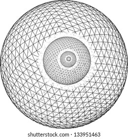 Vector illustration of abstract black spheres.